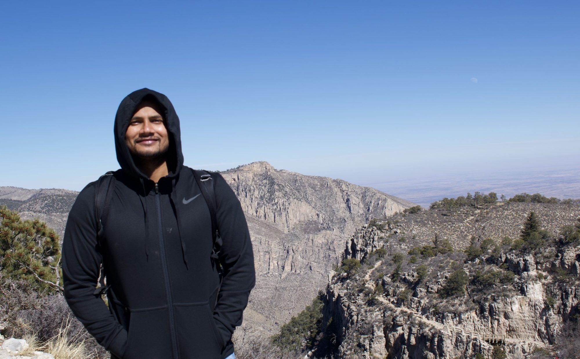 Ganesh Khatei in the Guadalupe Mountains, west Texas
